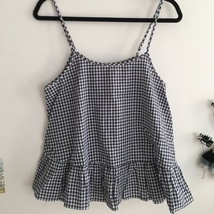 Gingham Peplum Tank